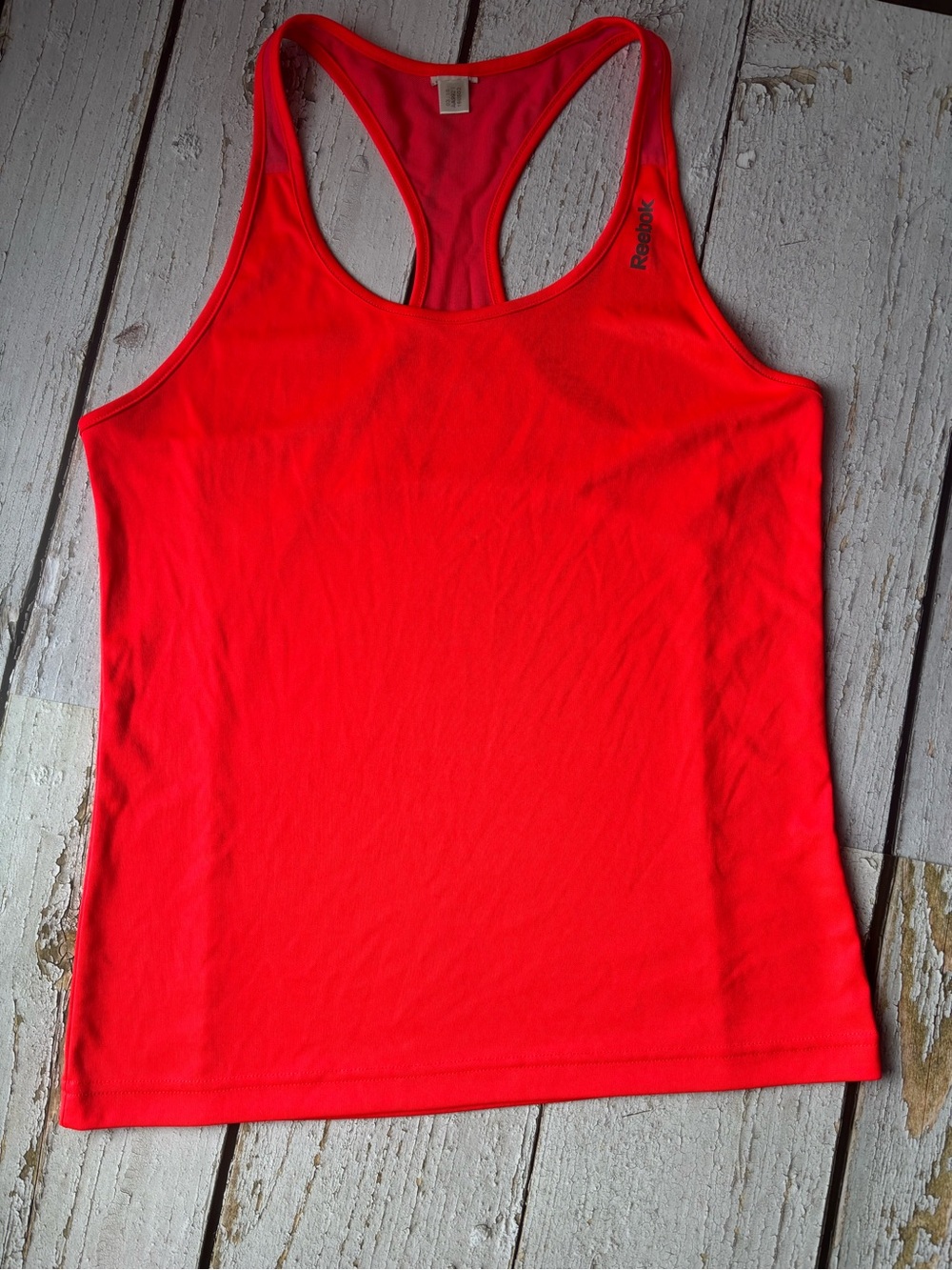 Reebok Women's Bright Neon Coral Racerback Tank Top